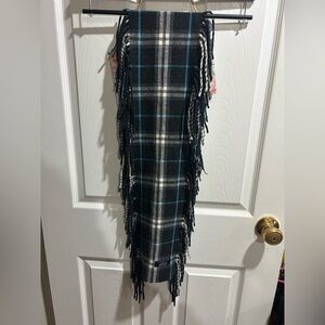 Burberry Black and Blue Cashmere Scarf